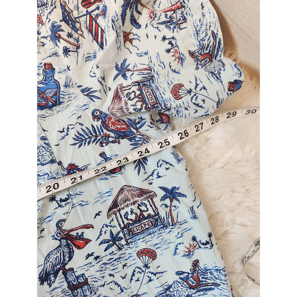 Columbia Men's Blue Allover Printed Regular Fit Short‎ Sleeve Button Up Shirt XL - Picture 5 of 6